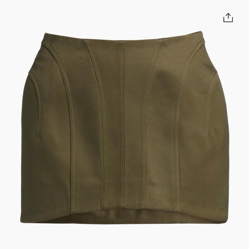 Mugler ‘Jupe’ Olive Green Structured Mini Skirt